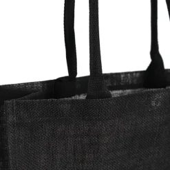 Jute Reusable Shopping Carry Bag Black (40Wx15Gx40cmH)