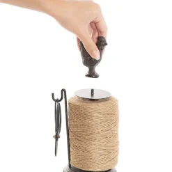 Jute String Ornamental Holder Rooster & Scissors (12x26cmH)