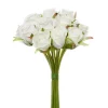 Katie Rose Bouquet with 16 Flowers White (25cmH)