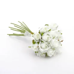 Katie Rose Bouquet with 16 Flowers White (25cmH)