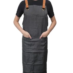 Koch & Co Stylish Denim Apron Pockets Charcoal (81x87cm)