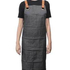 Koch & Co Stylish Denim Apron Pockets Charcoal (81x87cm)