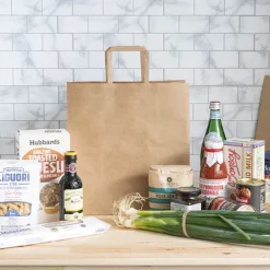 Kraft Bag Grocery Flat Handle Brown Pk10 (320Wx175Gx340mmH)