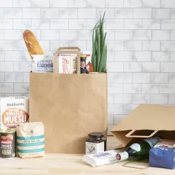 Kraft Bag Grocery Flat Handle Brown Pk10 (320Wx175Gx340mmH)