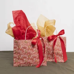 Kraft Paper Bag Boutique Merry Xmas Pk10 (220Wx80Gx180mmH)