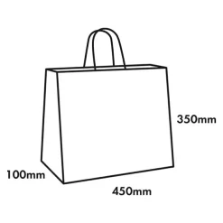 Kraft Paper Bag Boutique Jumbo White Pk10 (450Wx100Gx350mmH)