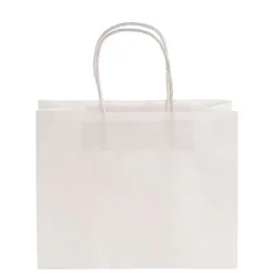 Kraft Paper Bag Boutique Jumbo White Pk10 (450Wx100Gx350mmH)