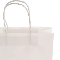Kraft Paper Bag Boutique Jumbo White Pk10 (450Wx100Gx350mmH)