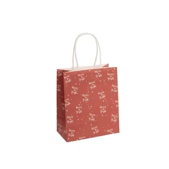 Kraft Paper Bag Mini Merry Bright Red Pk10 (140Wx75Gx165mmH)