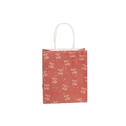 Kraft Paper Bag Mini Merry Bright Red Pk10 (140Wx75Gx165mmH)