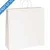 Kraft Paper Bag Shopper Giant White Pk10 (450Wx150Gx430mmH)