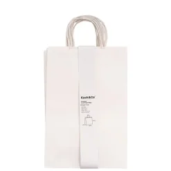 Kraft Paper Bag Shopper Large White Pk10 (240Wx120Gx355mmH)