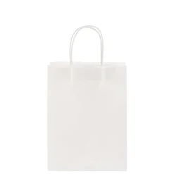 Kraft Paper Bag Shopper Medium White Pk10 (205Wx110Gx275mmH)