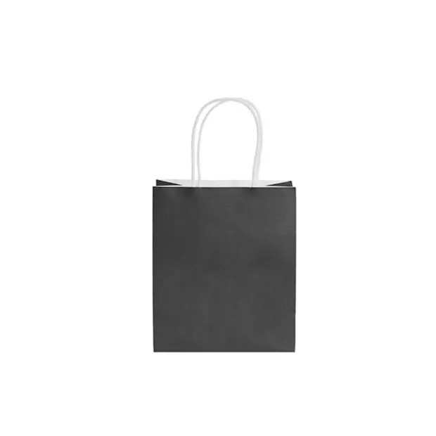 Kraft Paper Bag Shopper Mini Black Pack 10 (140Wx75Gx165mmH)