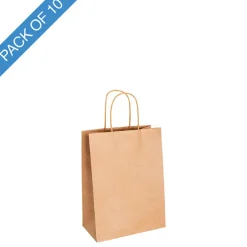 Kraft Paper Bag Shopper Mini Brown Pack 10 (140Wx75Gx165mmH)