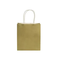 Kraft Paper Bag Shopper Small Gold Pk10 (180Wx85Gx215mmH)