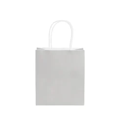 Kraft Paper Bag Shopper Small Silver Pk10 (180Wx85Gx215mmH)