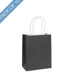 Kraft Paper Bag Shopper Small Black Pk10 (180Wx85Gx215mmH)