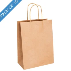 Kraft Paper Bag Shopper XL Brown Pk10 (320Wx110Gx420mmH)