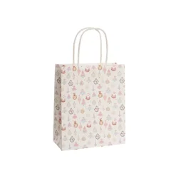 Kraft Paper Bag Small XmasCheer Pastel Pk10(180Wx85Gx215mmH)