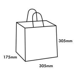 Kraft Paper Bag Takeaway Med Brown Pk10 (305Wx175Gx305mmH)