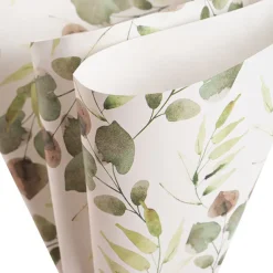 Kraft Paper Eucalyptus Print 110gsm White Pack 100 (50x70cm)