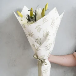 Kraft Paper Gum Leaf Print 110gsm White Pack 100 (50x70cm)