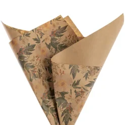 Kraft Paper Peony & Lilly 80gsm Brown Pack 100 (50x70cm)