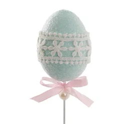 Lace Easter Egg Pick Pack 2 Blue (4x30cmH)