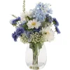 Lana Flower Arrangement w Resin Water Blue (31x50cmH)