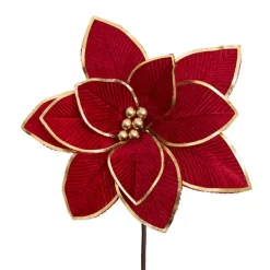 Large Elegant Poinsettia Pick Red (34cmDx25cmH)