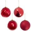 Large Hanging Baubles Set 4 Red (15cmD)