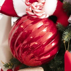 Large Hanging Baubles Set 4 Red (15cmD)