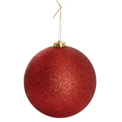 Large Hanging Baubles Set 4 Red (15cmD)