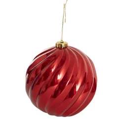 Large Hanging Baubles Set 4 Red (15cmD)
