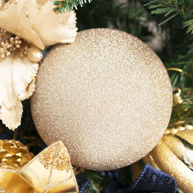 Large Hanging Baubles Set 4 Champagne (15cmD)