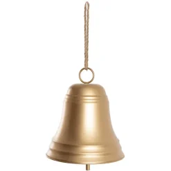 Large Hanging Metal Bell Gold (31x34cmH)