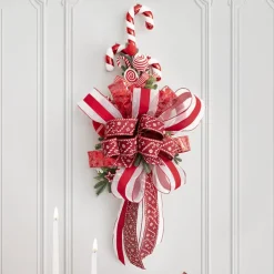 Large Hanging Swirly Candy Cane Red (18.5x4x39.5cmH)