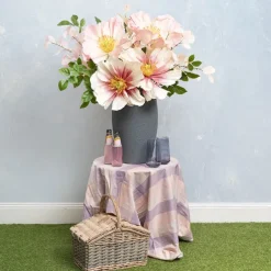 Large Heirloom Paper Rose Stem Soft Pink (37cmDx80cmH)