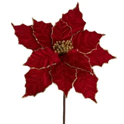 Large Poinsettia Pick Red (40cmDx35cmH)