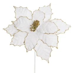 Large Poinsettia Pick White (40cmDx35cmH)