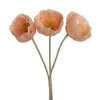 Large Poppy 3 Stem Bunch Soft Peach (14cmDx61cmH)