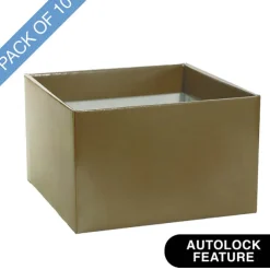 Large Posy Box Autolock Base Pack 10 Gold (22x14cmH)