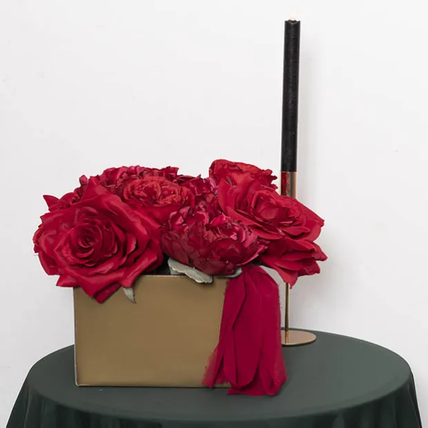 Large Posy Box Autolock Base Pack 10 Gold (22x14cmH)