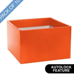 Large Posy Box Autolock Base Pack 10 Orange (22x14cmH)