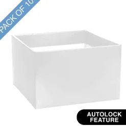Large Posy Box Autolock Base Pack 10 White (22x14cmH)