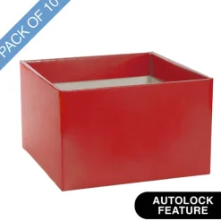 Large Posy Box Autolock Base Pack 10 Red (22x14cmH)