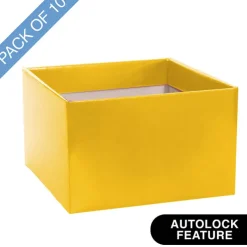 Large Posy Box Autolock Base Pack 10 Yellow (22x14cmH)