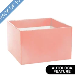 Large Posy Box Autolock Base Pack 10 Baby Pink (22x14cmH)