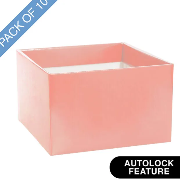 Large Posy Box Autolock Base Pack 10 Baby Pink (22x14cmH)